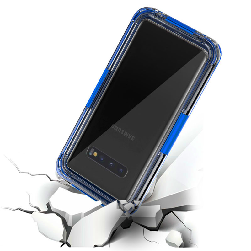 Víz alatti telefonvédelem a Samsung S10 (kék) legjobb életbiztos telefon tokja