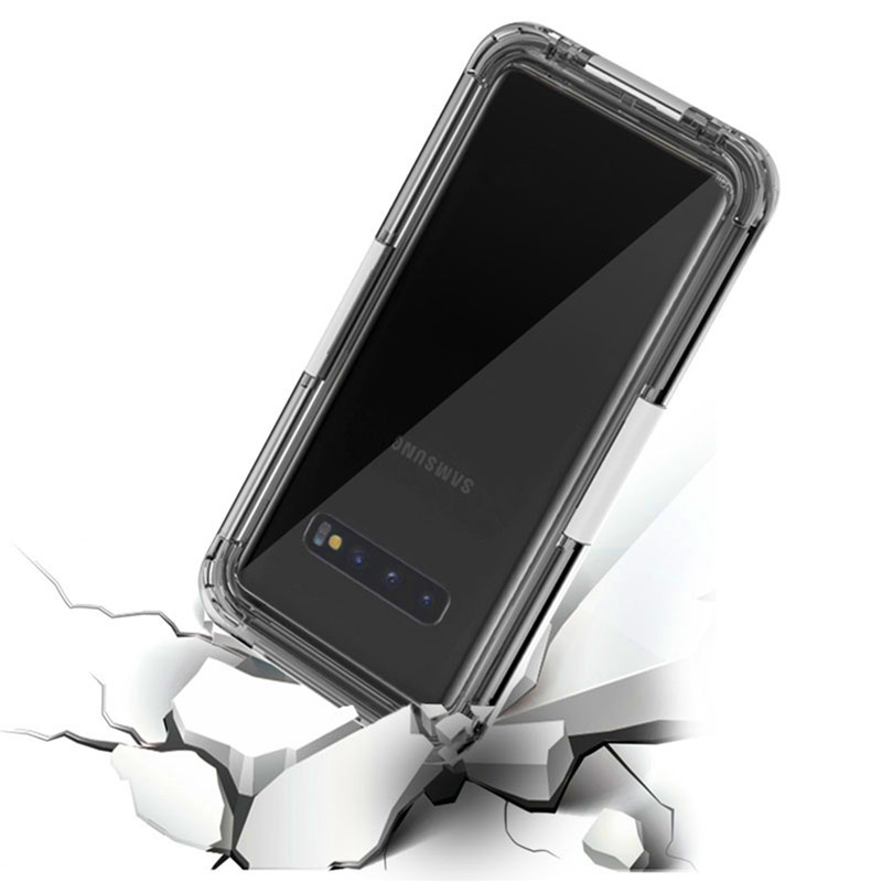 A Samsung S10 (Fehér) telefonfülkéje, amiben víz van, telefon, vízvédő, életfogytiglan.