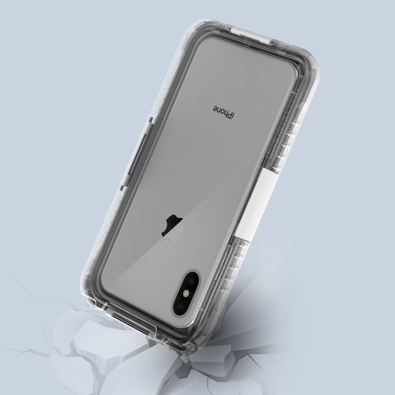Univerzális mobiltelefon vízálló tok, kicsi, átlátszó, vízálló tok víz alatti kamera tok iPhone XS Max (fehér)