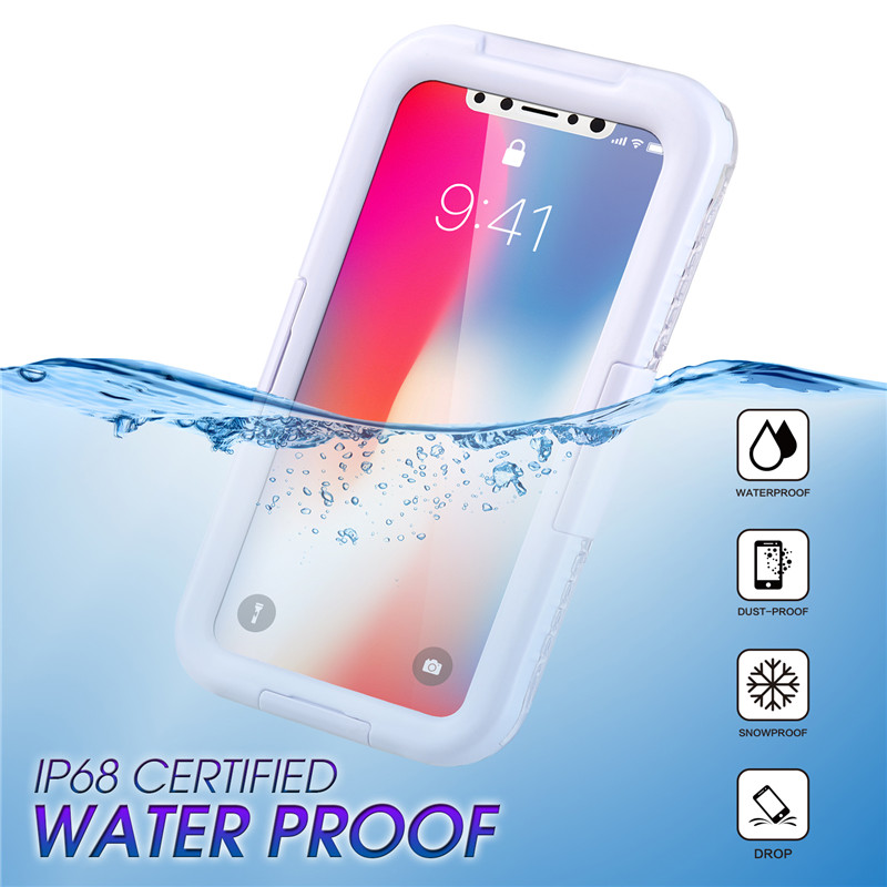 Víz- és ütésálló iphone tok vízálló tok közel hozzám víz alatti telefon kamera tok iPhone XS-hez （Fehér)